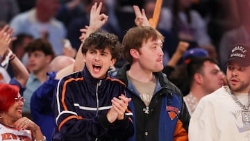 Timothe Chalamet y Bad Bunny son dos de los famosos que se encuentran en el ic¨®nico recinto neoyorquino para el juego entre Celtics y Knicks.