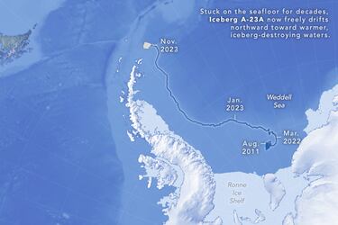 Alertan de que el mayor iceberg del mundo se ha puesto en movimiento: los cient¨ªficos desconocen su objetivo