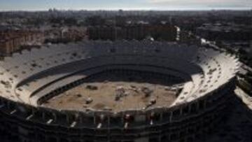 ESQUELETO. El &lsquo;Nou Mestalla&rsquo; lleva parado desde 2009.
 