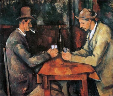 La obra Postimpresionista "Los jugadores de cartas" del pintor franc¨¦s Paul C¨¦zanne forma parte de un conjunto de pinturas con dicha tem¨¢tica. El cuadro se realiz¨® entre 1890 y 1895, la ¨¦poca de mayor madurez del artista. La venta de este cuadro se realiz¨® de forma privada en 2011 a la familia real de Qatar, sin subasta p¨²blica, alcanzando una cantidad que podr¨ªa ser superior a los 250 millones de d¨®lares.