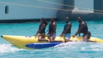 Dwyane Wade, Chris Paul y LeBron James, en sus vacaciones.