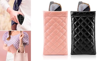 Evita deteriorar las gafas de sol con esta funda suave de cuero PU en 18 colores y diseños