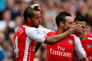 Alexis Sánchez celebró con Arsenal ante el WBA en la última fecha de la Premier. 