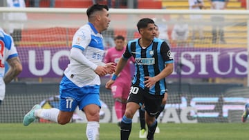 Futbol, Universidad Catolica vs Huachipato
Fecha 14, Liga de Primera 2025
El jugador de Universidad Catolica Gary Medel, izquierda, disputa el balon con Brayan Garrido de Huachipato durante el partido de primera division disputado en el estadio Santa Laura en Santiago, Chile.
14/06/2025
Dragomir Yankovic/Photosport
Football, Universidad Catolica vs Huachipato
14th turn, Division League 2025
Universidad Catolica’s player Gary Medel, left, vies for the ball against Brayan Garrido of Huachipato during the first division match at the Santa Laura stadium in Santiago, Chile.
14/06/2025
Dragomir Yankovic/Photosport