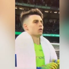 El gesto de Kepa a la cámara tras toda la tormenta con Sarri