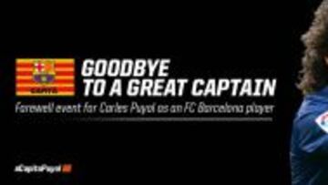 Cartel de Puyol en la web del FC Barcelona
