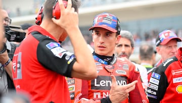 Marc Márquez con la Ducati en la parrilla de salida del GP de Las Américas.