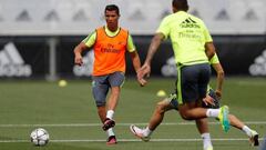 Cristiano se entrenó con el grupo.