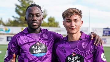 Frimpong y Chuki, canteranos del Real Valladolid que jugaron ante la Peña Deportiva en Copa del Rey.