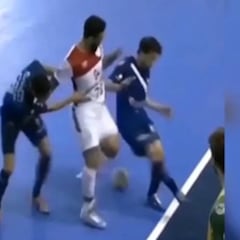 El caño es tan descomunal que miren lo que hizo el jugador después... ¡increíble!