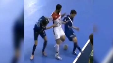 El caño es tan descomunal que miren lo que hizo el jugador después... ¡increíble!