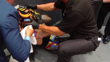 El ojo de Rey Misterio en estado crítico