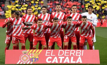 El once inicial del Girona. 