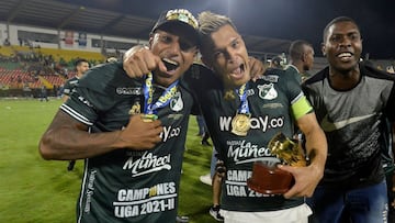 Teófilo Gutiérrez, delantero del Deportivo Cali, se mostró feliz por su tercer título de Liga en el FPC. El atacante también se refirió a su futuro