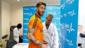 Sergio Ramos, durante los exámenes médicos.
