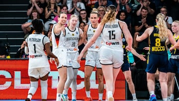 Las jugadoras alemanas Alexis Peterson, Emily Bessoir, Frieda Buhner, Leo Fiebich y Luisa Geiselsoder.