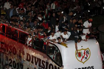 Rayo Vallecano celebrate top flight return