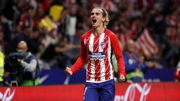 Griezmann celebra un gol con el Atlético en la 2017-18