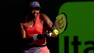 Venus Williams en el Miami Open ante Johanna Konta.