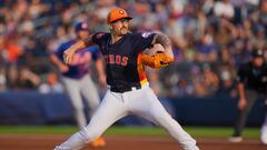 Mar 16, 2024; West Palm Beach, Florida, USA;  Houston Astros starting pitcher J.P. France (68) pitches in the first inning against the New York Mets at CACTI Park of the Palm Beaches. Mandatory Credit: Jim Rassol-USA TODAY Sports