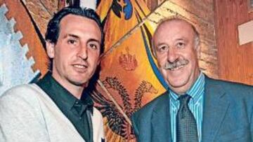 <b>ADMIRACIÓN MUTUA. </b>En el encuentro que mantuvieron ayer Unai Emery y Vicente del Bosque se piropearon por las trayectorias de sus respectivos equipos.