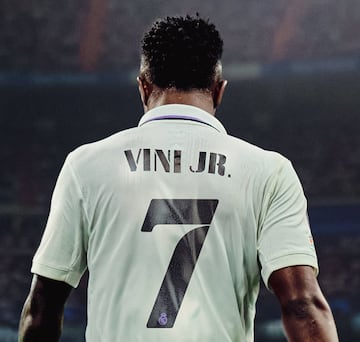 Vinicius, con su nuevo dorsal en el Real Madrid, el 7.