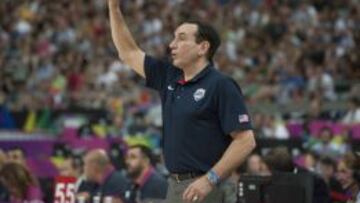 Krzyzewski en el partido contra México.