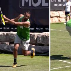 Kyrgios no descansa para dar la nota ni en sus entrenamientos: fíjense en cómo coge la raqueta