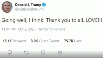 Trump twittea desde el hospital en el que está ingresado por coronavirus