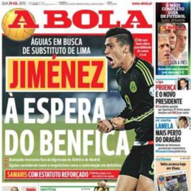 A Bola: 'Raúl Jiménez se mantiene a la espera del Benfica'