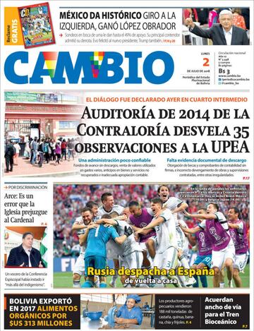 Las portadas de la prensa tras la eliminación de España