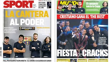 Portadas de los diarios Sport y Mundo Deportivo del d&iacute;a 24 de octubre de 2017.