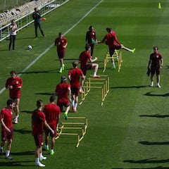 Simeone ensayó con el mismo once que empató en el Bernabéu