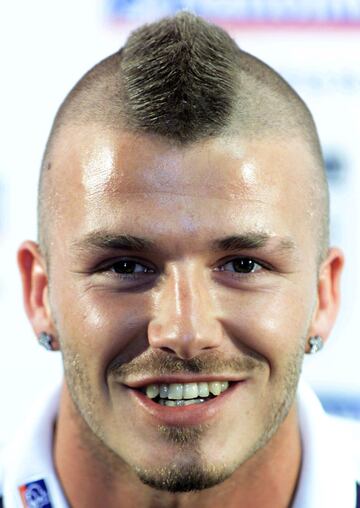 David Beckham en 2001 con el Manchester United.