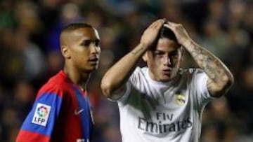 James ha marcado cinco goles esta temporada en el Real Madrid.