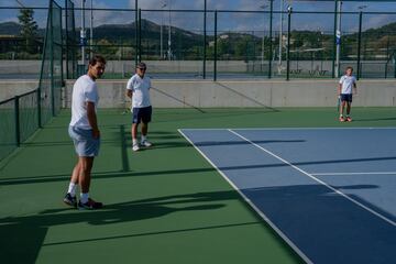 Nadal y Toni, en un entrenamiento.