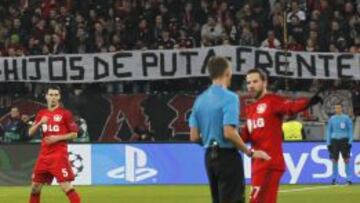 Esta es la pancarta que sacaron los seguidores m&aacute;s radicales del Leverkusen, escrita en castellano, en el transcurso del partido ante el Atl&eacute;tico. 
 