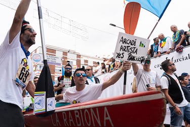 Palistas celebran la fiesta del Descenso Internacional del Sella.