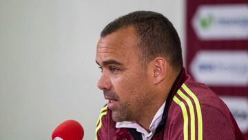 Rafael Dudamel, seleccionador de Venezuela, durante una rueda de prensa.