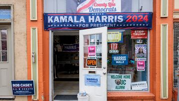 FILE PHOTO: The Democratic Party Union City field office is pictured in Union City, Pennsylvania, U.S., September 24, 2024. REUTERS/Hannah Beier/File Photo