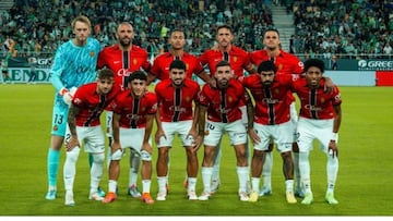 Alineación del Mallorca en La cartuja contra el Betis.