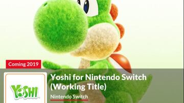 Yoshi de Nintendo Switch llegará en 2019, según la eShop