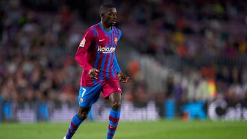 BARCELONA, SPAIN - MAY 10: Ousmane Dembele of FC Barcelona runs with the ball during the LaLiga Santander match between FC Barcelona and RC Celta de Vigo at Camp Nou on May 10, 2022 in Barcelona, Spain. (Photo by Pedro Salado/Quality Sport Images/Getty Images)