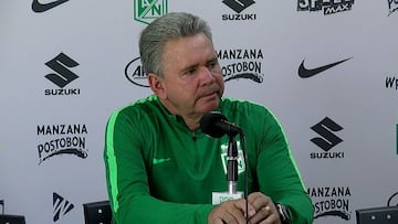 Hern&aacute;n Dar&iacute;o Herrera durante una rueda de prensa de Atl&eacute;tico Nacional previo al partido ante el Huila por la fecha 11 de la Liga &Aacute;guila II-2018