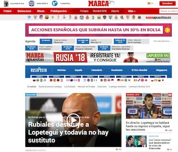 Las reacciones de la prensa tras la destitución de Lopetegui