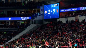 La goleada de Arsenal a PSV que entra en la historia de Champions League