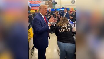 Trump regala 100 dólares a una madre de tres hijos para hacer la compra