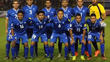 El Salvador before the start of their qualifier against Mexico.