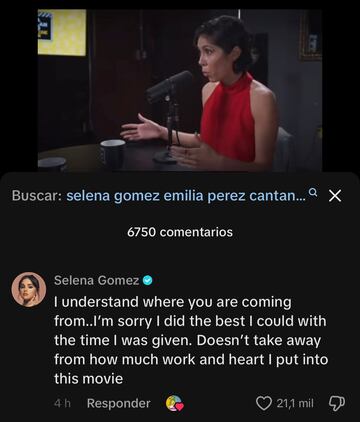 La respuesta de Selena Gomez a Eugenio Derbez tras crticas a su actuacin en 'Emilia Prez'.