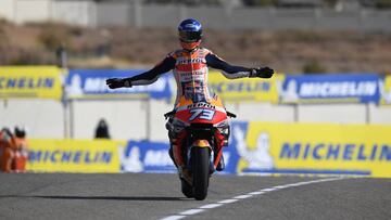 Álex Márquez disfruta de su segunda plaza en el GP de Aragón.